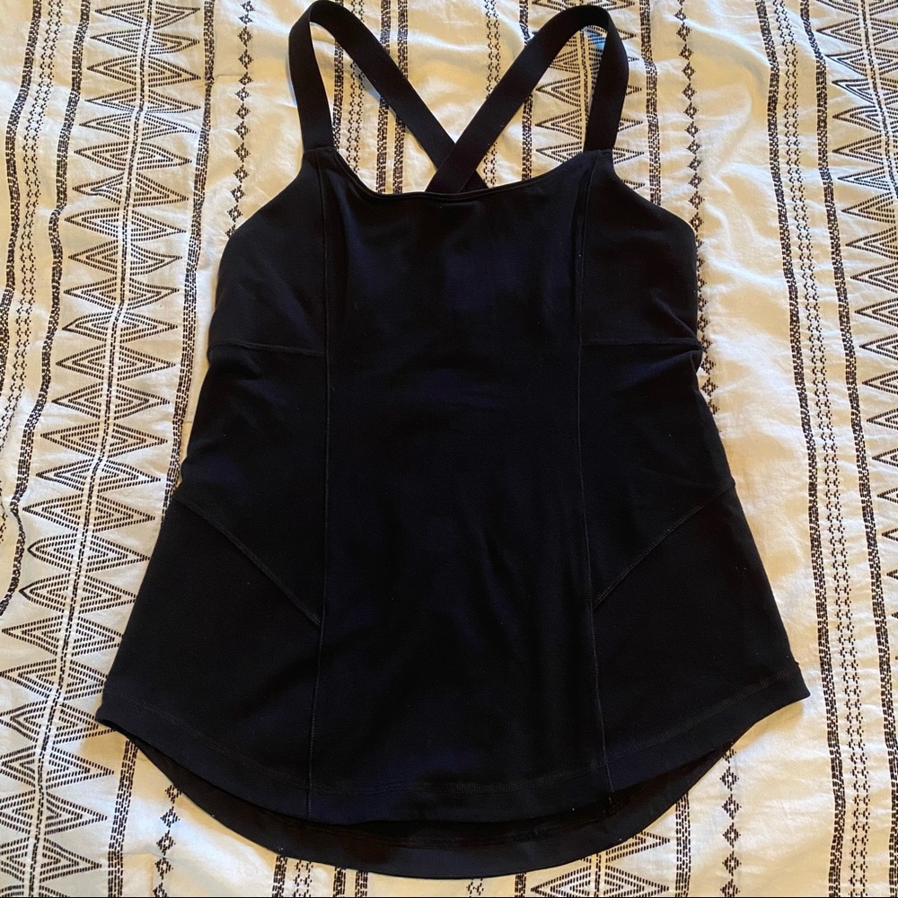 Black Lulu Tank Top with Built in Bra